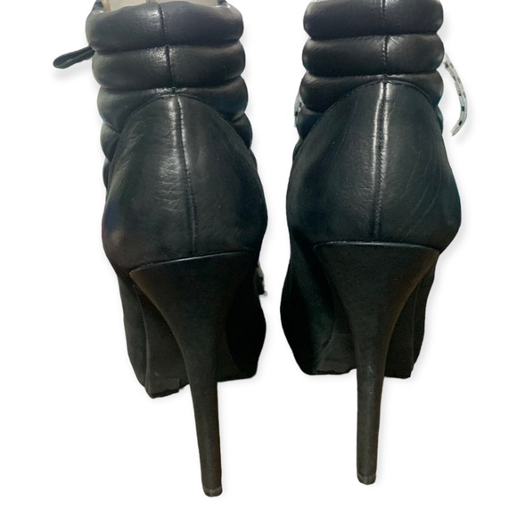 NEW‎ Boutique 9 Lace up stiletto heel platform ankle boots . Sz 9.5 Leather - Picture 4 of 12